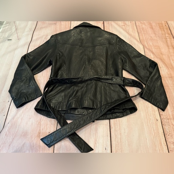 Vintage Y2K Colebrook & Co Women’s Black Leather Jacket Size Medium Coat - Picture 3 of 7